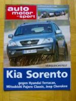 AMS 21/2002 Kia Sorento vsHyundai Terracan, Mitsubishi Pajero Cl