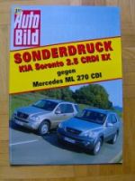 Auto Bild 39/2002 Kia Sorento 2.5CRDi EX gegen ML270 CDI