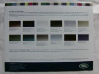 Land Rover Verfügbare Farben 2011 Prospektblatt NEU