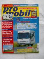 pro mobil 8/2002 Concorde Concerto, Knaus Sport-Traveller,Weinsb