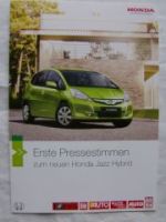 Honda Jazz Hybrid Pressestimmen April 2011 NEU