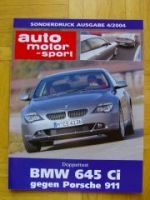 AMS 4/2004 BMW 645Ci E63 gegen Porsche 911