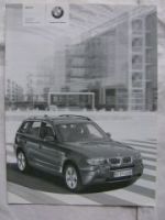 BMW Preisliste X3 E83 2.0i 2.5i 3.0i 2.0d 3.0d  September 2005