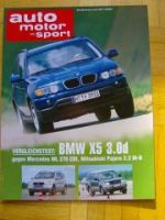 AMS 14/2001 BMW X5 3.0d E53 gegen ML270CDi Pajero 3.2Di-D