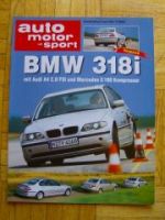 AMS 17/2002 BMW 318i E46 gegen Audi A4 2.0FSi C180 Kompressor