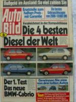 Auto Bild 22/1986 BMW 325i Cabrio E30,205 diesel vs. Golf II Die