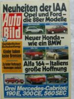 Auto Bild 33/1987 Hahn Cabrios W201 W124 W126,Alfa 164, Honda Le