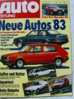 Auto Zeitung 1/1983 Opel Ascona 1.6S Berlina Dauertest,Fiat Pand
