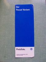 VW Preisliste Passat Variant März 1999 NEU