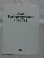 Audi Farbprogramm 1982/83 Prospekt Mai 1982