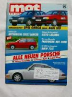 mot 15/1988 BMW 735i Dauertest,Omega 2.0i vs. Audi 100 2.0E