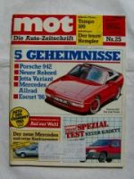 mot 25/1984 Porsche 944 Turbo, Audi 100 Quattro,929 Coupè 2.0i G