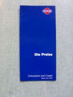 Nissan Preisliste Limousinen & Coupes Juni 1994