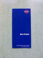 Nissan Preisliste Limousinen & Coupes September 1994