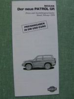 Nissan Neue Patrol GR 2/1999 Preisliste