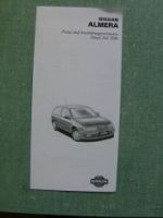 Nissan Almera 7/1998 Preisliste