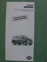 Nissan Serena Preisliste 1/1999