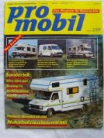 pro mobil 2/1989 Bürstner A650, Reimo, Chausson Acapulco 57,