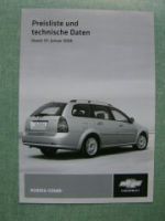 Chevrolet Nubira Preisliste 1/08 Kombi