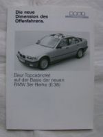 BMW 3er Reihe E36 Baur TC4 Prospekt 1991 Rarität