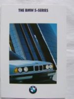 BMW 525i 535i E34 März 1990 USA Prospekt NEU