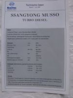 Ssangyong Musso Turbo Diesel Technische Daten