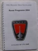 Rover Modelle 2004 MG V8 MG ZT ZT-T 75 +Tourer