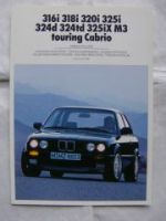 BMW 316i-M3 +touring + cabrio Farben/Polster 9/1988