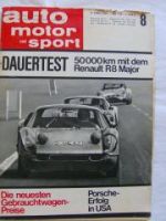 ams 8/1965 Renault R8 Major Dauertest,Porsche