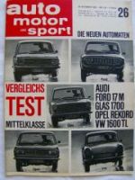 ams 26/1965 Audi vs. Ford 17M vs. Glas 1700 vs. Rekord vs. VW 16