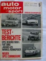 ams 5/1967 Opel Rekord 1900L,Fiat Dino,Jaguar 420,