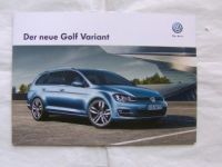 VW Golf VII Variant Prospekt April 2013 NEU