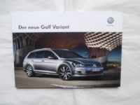 VW Golf7 Variant Prospekt August 2013 NEU Rarität Typ 5G
