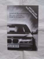BMW 5er E39 Aktuelles aus der Presse Schlagzeilen Prospekt