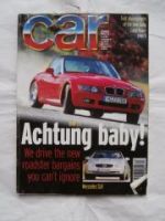 car magazine 12/1995 Z3 Roadster vs. SLK R170,Vectra,Xantia,406