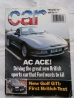 car 3/1992 AC Ace, VW Golf III GTi,Alfa 155,Escort XR3i,Jaguar X