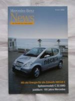 Mercedes Benz News Winter 2000 Necar 5 W168,C32 AMG W203