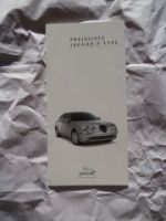Jaguar S-Type Preisliste Juni 2001 Rarität