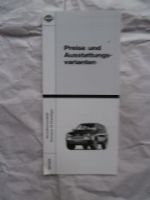 Nissan Terrano II Prestige Preisliste Juni 1999 NEU Rarität