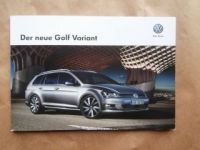 VW Golf7 Variant Prospekt November 2013 +Zubehör NEU