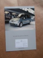 Mercedes Benz Vaneo Prospekt August 2004 Rarität