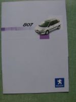 Peugeot 807 9/2002 Prospekt NEU