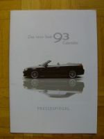 Saab 9-3 Cabriolet Pressespiegel Prospekt