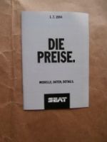 Seat Preisliste 1.7.1994 Modelle Daten Details