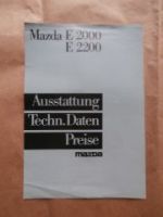 Mazda E2000 + E2200 Ausstattung Techn.Daten Preise 1/1985