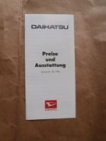 Daihatsu Preisliste & Ausstattung 1.August 1993