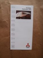 Mitsubishi Preisliste September 1993 Rarität