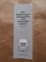 VW T3 Transporter & Caravelle syncro Juli 1985