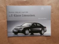 Mercedes Benz E-Klasse Limousinen W211 4.April 2008 NEU
