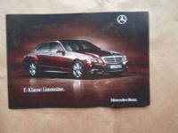 Mercedes Benz E-Klasse Limousine BR212 Prospekt Dezember 2008